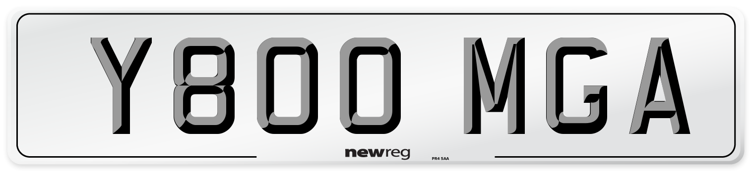 Y800 MGA Number Plate from New Reg